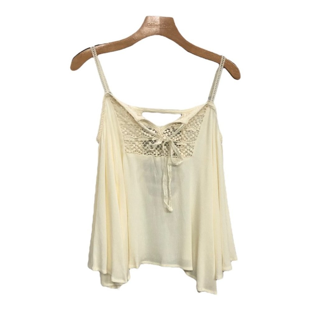 NWT Altar'd State Cold Shoulder Boho Cream Loose Top 3/4 Bell Sleeves Size (M)